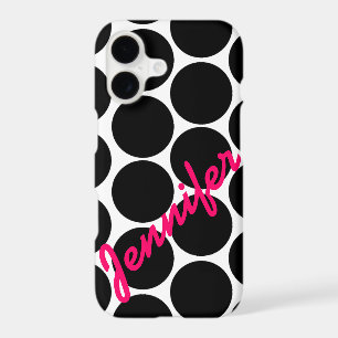 Trendy Black Polka Dot Pattern iPhone 7 case