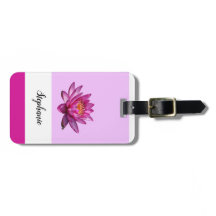 Trendy Black Princess Water Lily Luggage Tag