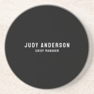 Trendy Black Professional Plain Modern Elegant Coaster