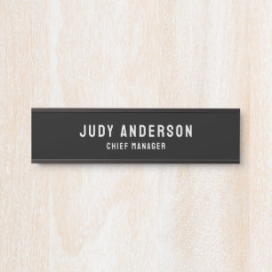 Trendy Black Professional Plain Modern Elegant Door Sign