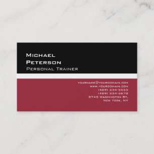 Trendy Black Red Fitness Sport Business Card