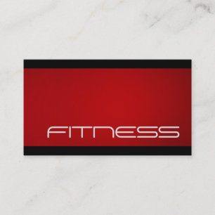 Trendy Black Red Fitness Sport Business Card