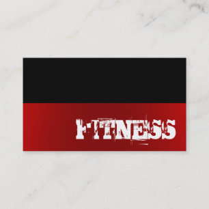Trendy Black Red Fitness Sport Business Card