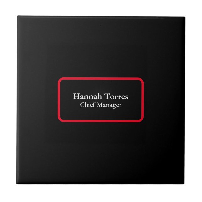 Trendy Black & Red Plain Creative Modern Ceramic Tile (Front)