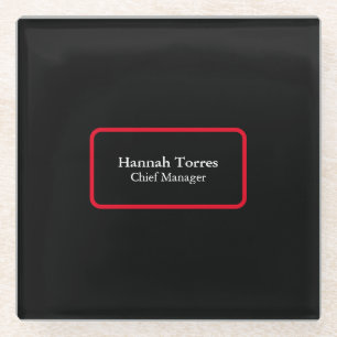 Trendy Black & Red Plain Creative Modern Glass Coaster