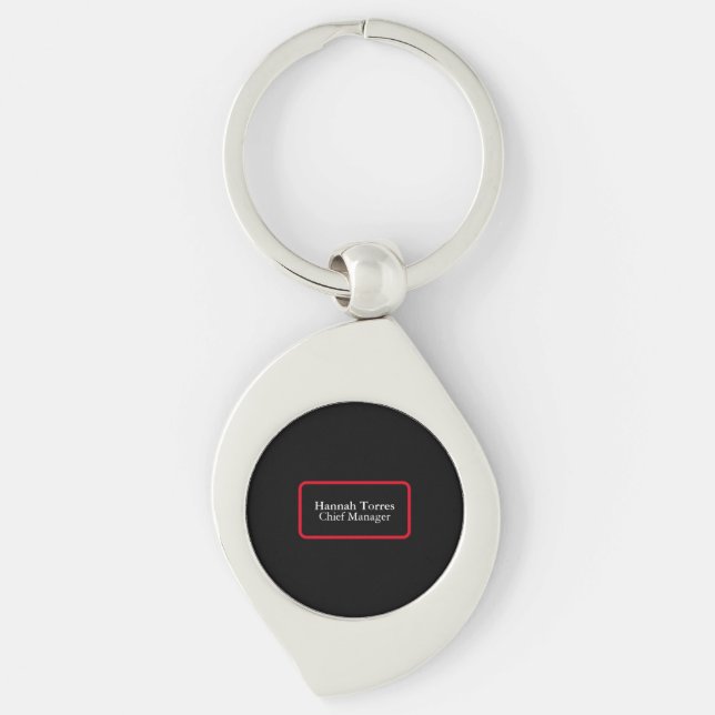 Trendy Black & Red Plain Creative Modern Key Ring (Front)
