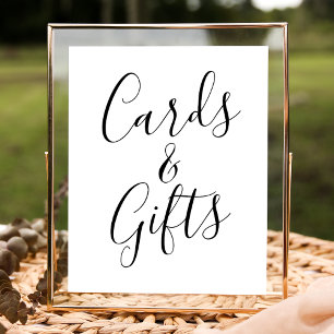 Trendy Black Script Wedding Cards and Gifts Sign
