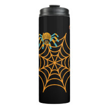 trendy black spider web thermal tumbler