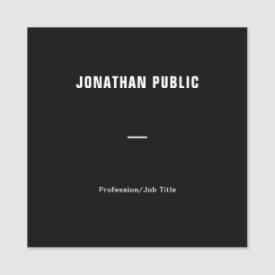 Trendy Black White Clean Modern Minimalist Elegant Name Tag