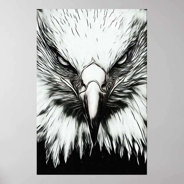 Trendy Black & White Eagle Poster (Front)