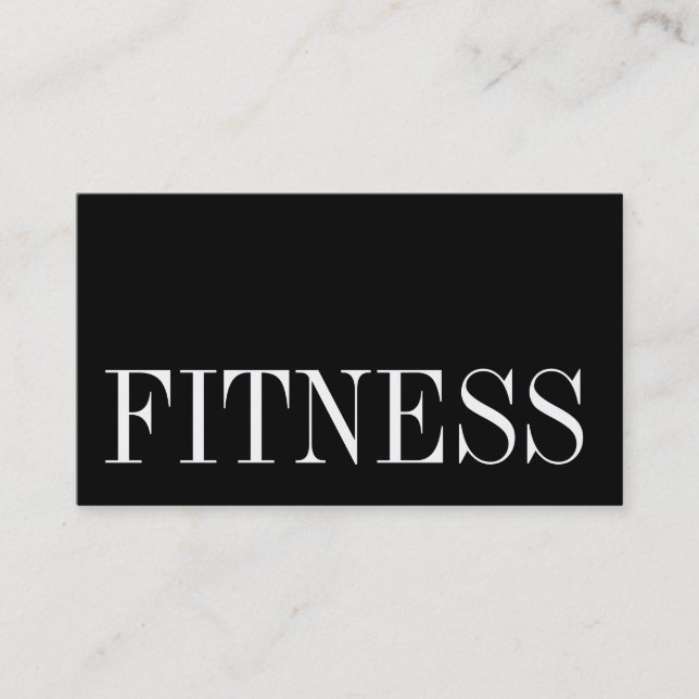 Trendy Black White Fitness Sport Business Card (Front)