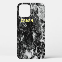 Trendy Black White Marble
