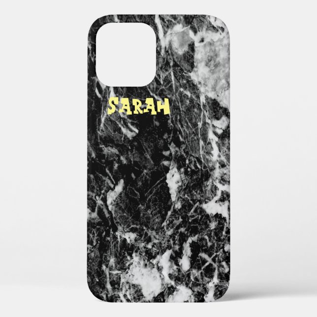  Trendy Black White Marble  Case-Mate iPhone Case (Back)