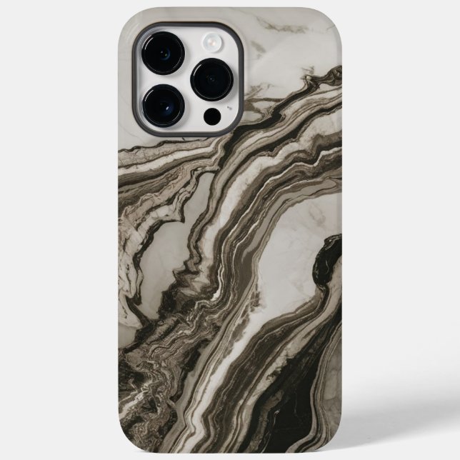 Trendy Black White Marble Cool Case-Mate iPhone Case (Back)