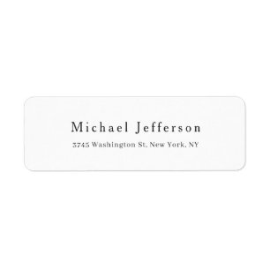 Trendy Black & White Minimalist Own Name Address Return Address Label