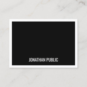 Trendy Black White Minimalist Template Elegant Business Card