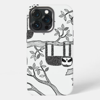 Trendy BLack White Modern Sloth Tough Case
