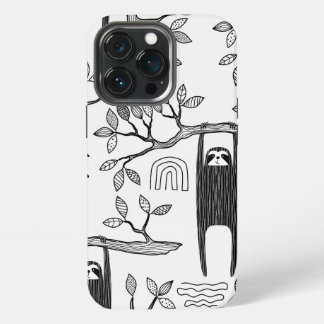 Trendy BLack White Modern Sloth Tough Case