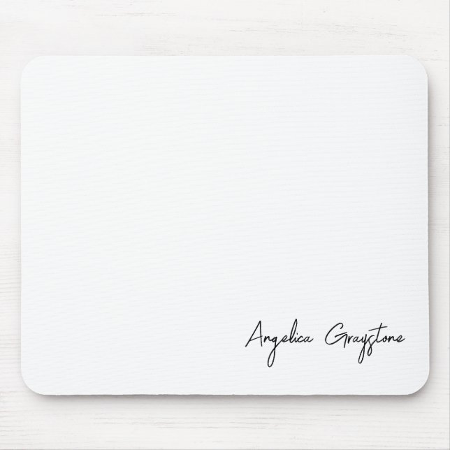 Trendy Black & White Personalised Name Mouse Pad (Front)