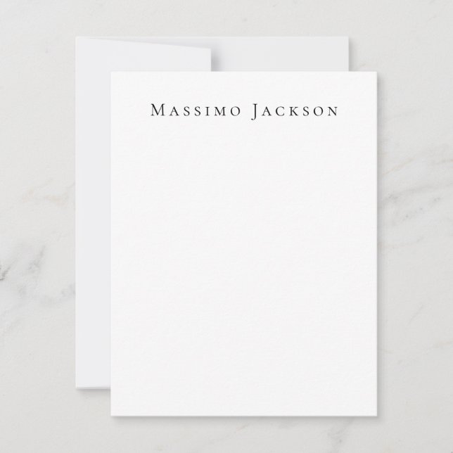 Trendy Black & White Plain Creative Modern Card (Front)
