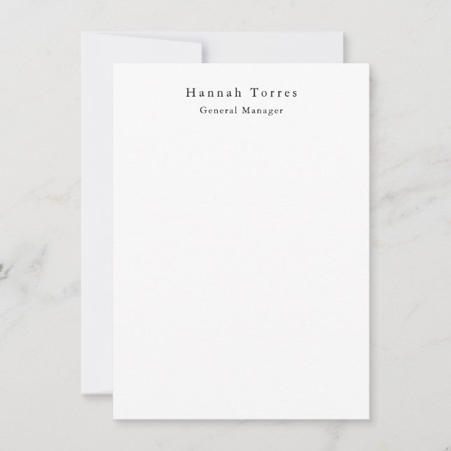 Trendy Black & White Plain Creative Modern Card (Front)