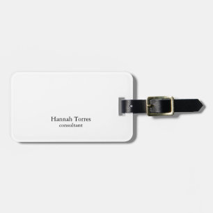 Trendy Black & White Plain Creative Modern Luggage Tag