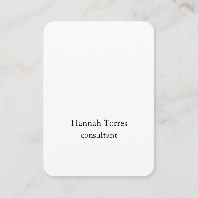 Trendy Black & White Plain Creative Modern Silk Business Card (Front)