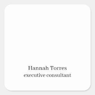 Trendy Black & White Plain Creative Modern  Square Sticker