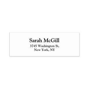 Trendy Black & White Plain Elegant Modern Legible Self-inking Stamp
