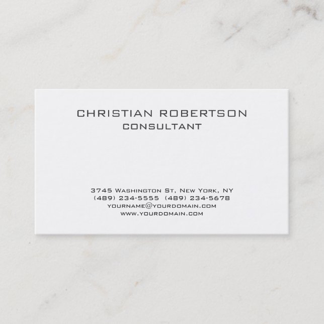 Trendy Black White Professional Chic Business Card (Front)