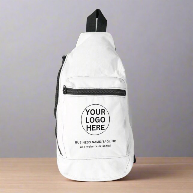 Trendy Black & White Promotional Business Logo Sling Bag (Creator Uploaded)