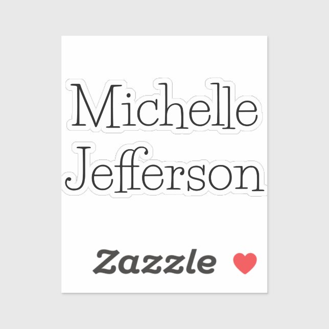 Trendy Black & White Script Name Chic (Sheet)