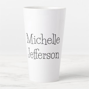 Trendy Black & White Script Name Chic Latte Mug