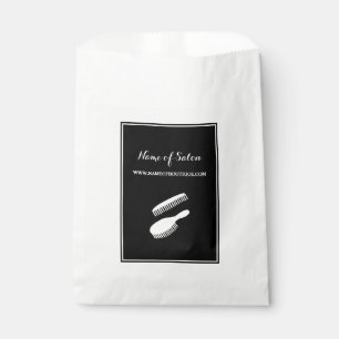 Trendy Black White Stripes Hair and Beauty Salon Favour Bag