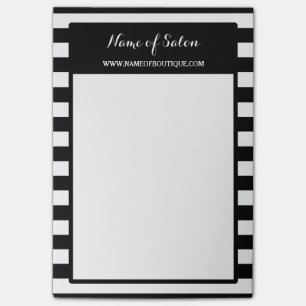 Trendy Black White Stripes Hair and Beauty Salon Post-it Notes