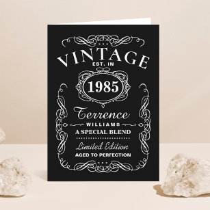 Trendy Black & White Typography Birthday Card