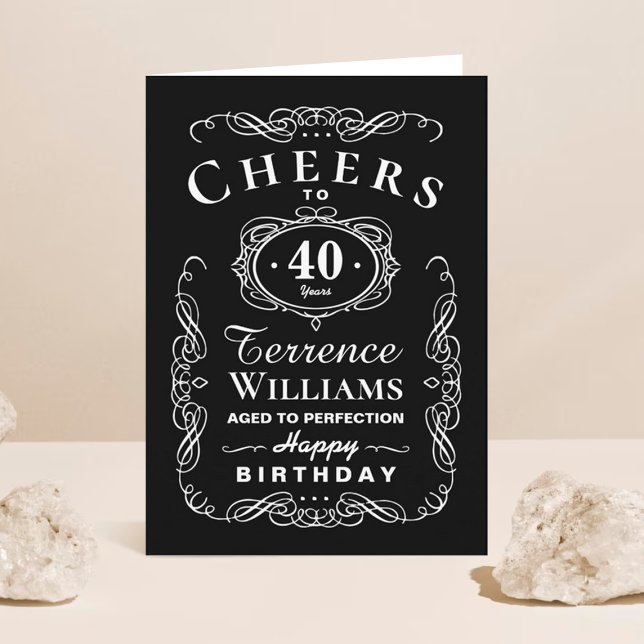 Trendy Black & White Typography Birthday Card (Creator Uploaded)