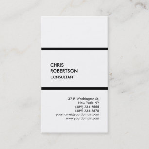 Trendy black white vertical modern business card