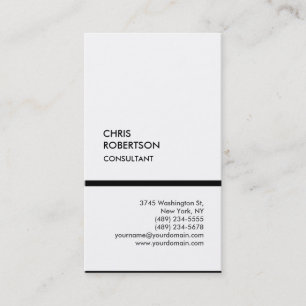 Trendy black white vertical modern business card