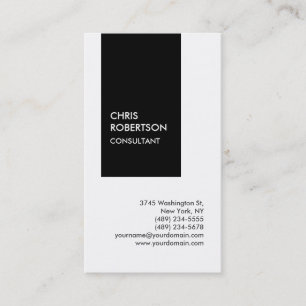 Trendy black white vertical unique business card