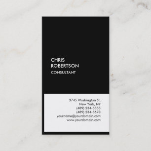Trendy black white vertical unique business card