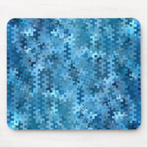 Trendy Blue Abstract Pattern Mouse Pad