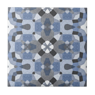 Trendy Blue and Grey Accent Ceramic Tile