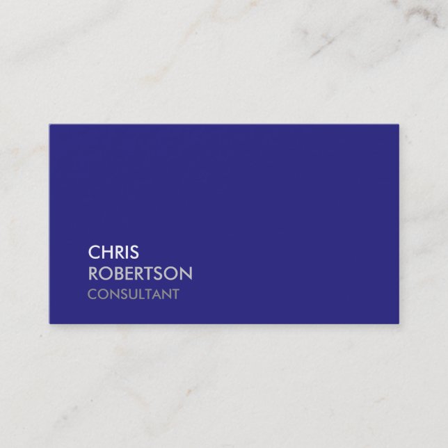Trendy Blue Attractive Business Card (Front)