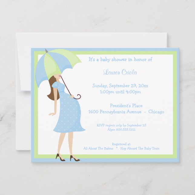 Trendy Blue Baby Shower Invitation (Front)