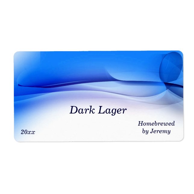Trendy Blue Beer Label (Front)