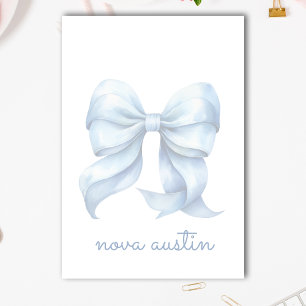 Trendy Blue Bow Personalised With Name Monogram Post-it Notes