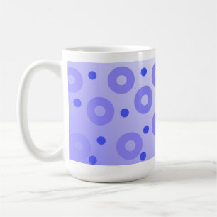 Trendy Blue Circles and Royal Blue Dots Coffee Mug