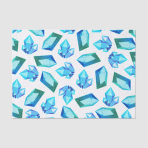 Trendy Blue & Green Geode Gemstones Tissue Paper