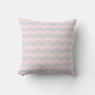 Trendy Blue Green Pink Stripes Pastel Colours Cushion